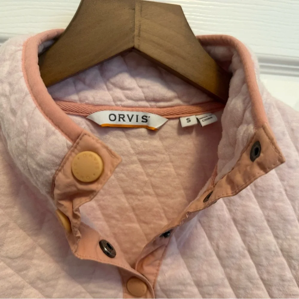 Orvis Light Pink Quilted  Pullover - Picture 3 of 4
